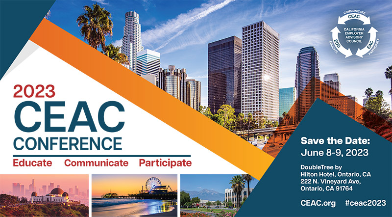 CEAC Conference 2023: June 8-9, 2023. At the Doubletree by Hilton Hotel, Ontario, CA. 222 N. Vineyard Ave, Ontario, CA 91764. Visit CEAC.org for more information. Search #ceac2023 on social media.
